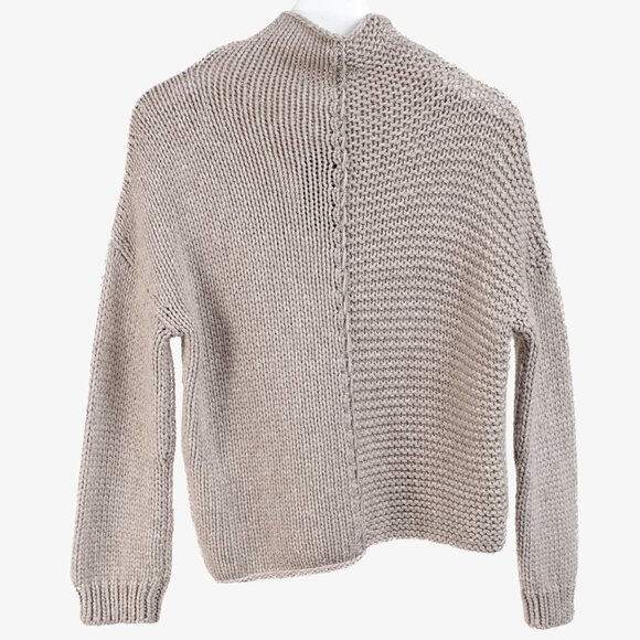 Fabiana Filippi Taupe Merino-Wool Beaded High-Neck Sweater - Picture 3 of 11